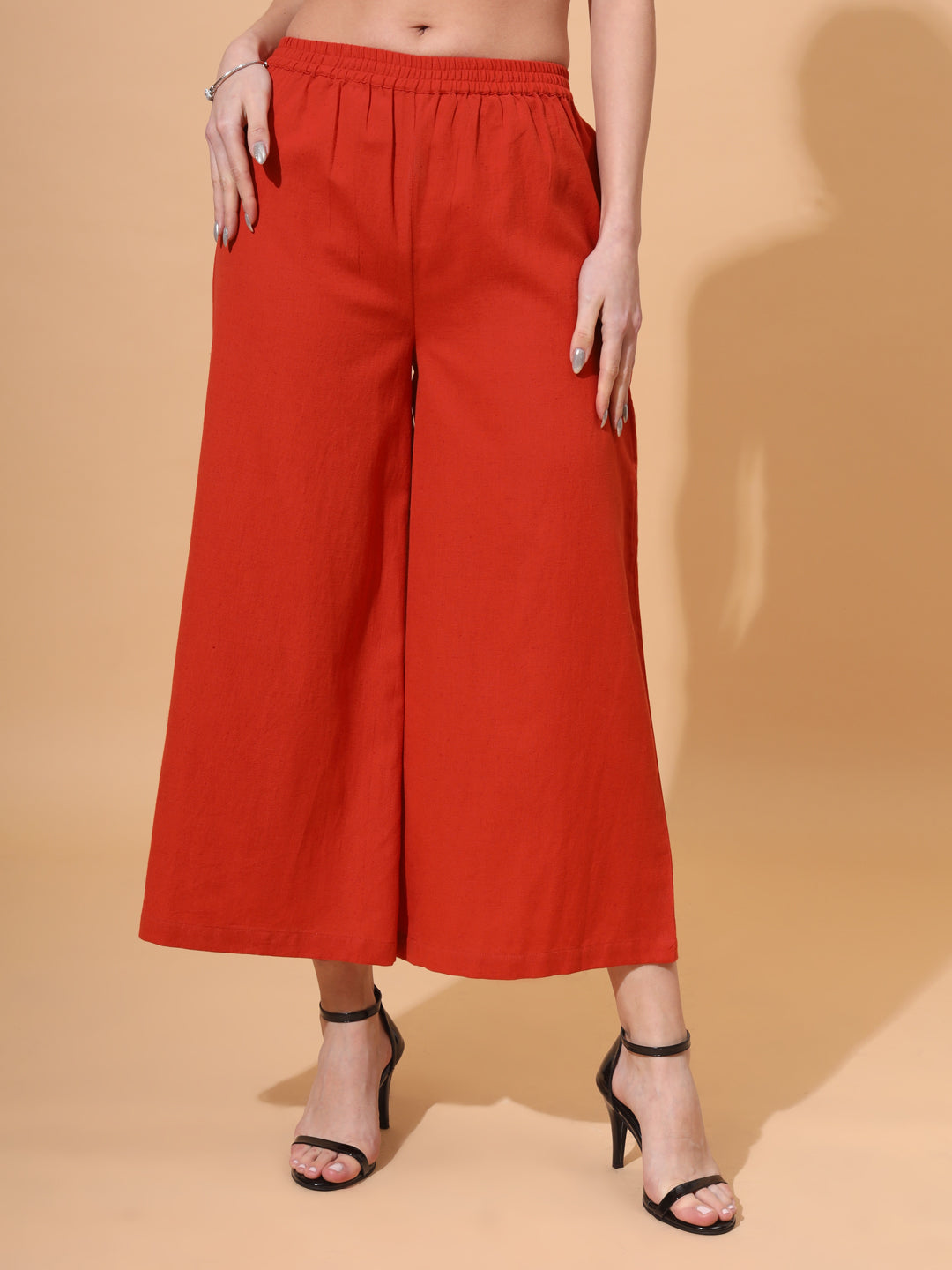 Women's V Neck Pure Cotton Waistcoat With Palazzo Co-Ord