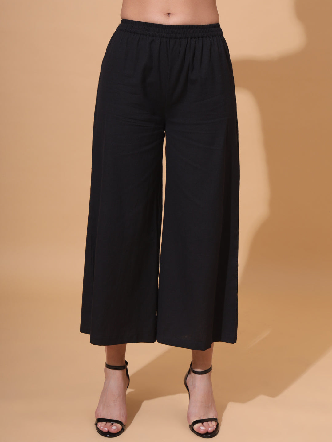 Women's V Neck Pure Cotton Waistcoat With Palazzo Co-Ord