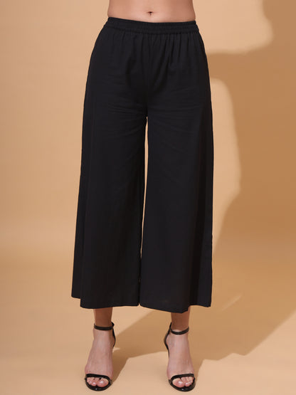 Women's V Neck Pure Cotton Waistcoat With Palazzo Co-Ord