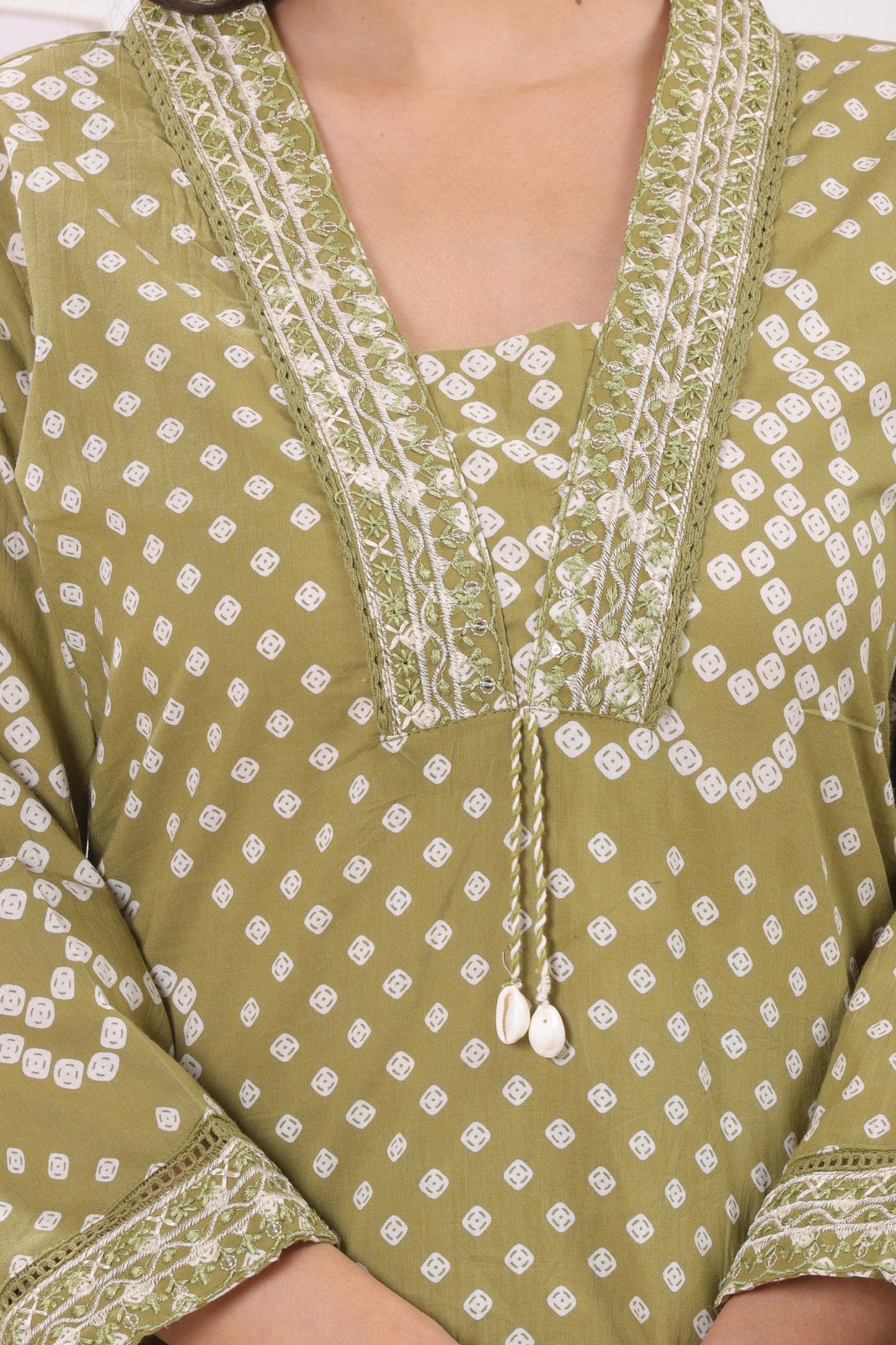 Gulabi Leaf's A-Line Printed Pure Cotton Embroidered Kurta, Pant With Dupatta