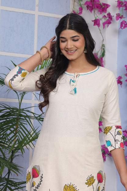 Ivory Floral Printed Co-ord Set for Women – Stylish Casual & Summer Wear